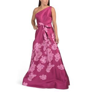 RENE BY RENE RUIZ Strapless Fuchsia Floral Gown Sz 12 NWT
